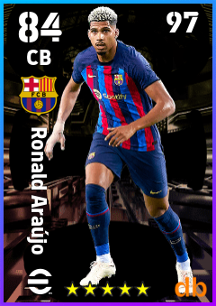 Ronald Araújo — CB, OVR 84, MAX 97