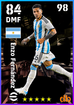 Enzo Fernández — DMF, OVR 84, MAX 98