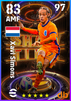 Xavi Simons — AMF, OVR 83, MAX 97