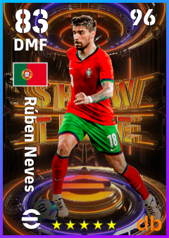 Rúben Neves — DMF, OVR 83, MAX 96