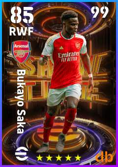 Bukayo Saka — RWF, OVR 85, MAX 99