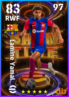 Lamine Yamal — RWF, OVR 83, MAX 97