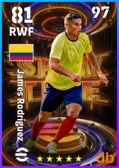 James Rodríguez — RWF, OVR 81, MAX 97