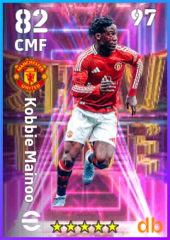 Kobbie Mainoo — CMF, OVR 82, MAX 97