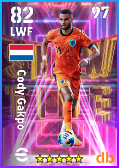 Cody Gakpo — LWF, OVR 82, MAX 97