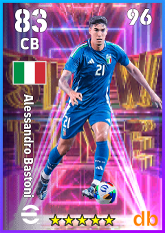 Alessandro Bastoni — CB, OVR 83, MAX 96