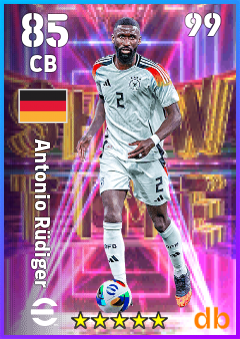 Antonio Rüdiger — CB, OVR 85, MAX 99