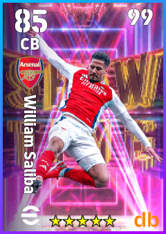 William Saliba — CB, OVR 85, MAX 99
