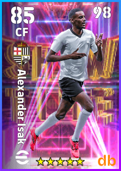 Alexander Isak — CF, OVR 85, MAX 98