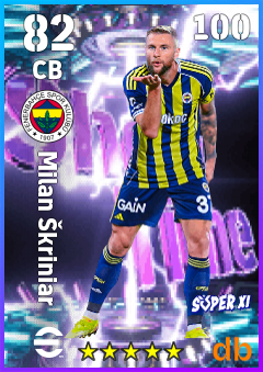 Milan Škriniar — CB, OVR 82, MAX 100