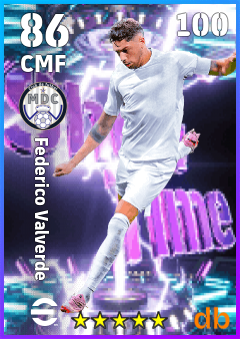 Federico Valverde — CMF, OVR 86, MAX 100