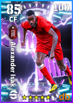Alexander Isak — CF, OVR 85, MAX 100