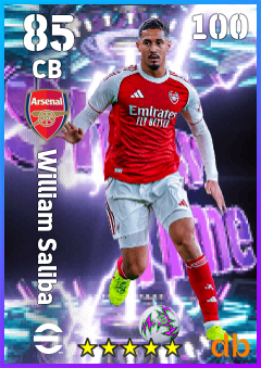 William Saliba — CB, OVR 85, MAX 100