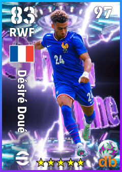 Désiré Doué — RWF, OVR 83, MAX 97