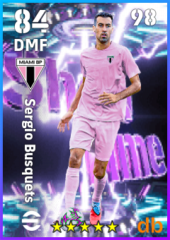 Sergio Busquets — DMF, OVR 84, MAX 98