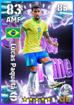 Lucas Paquetá — AMF, OVR 83, MAX 85