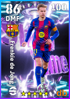 Frenkie de Jong — DMF, OVR 86, MAX 100