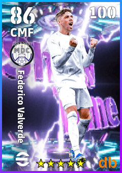 Federico Valverde — CMF, OVR 86, MAX 100