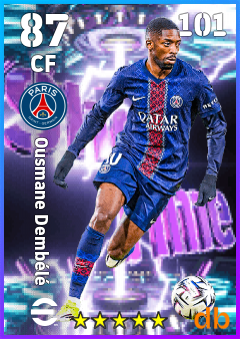 Ousmane Dembélé — CF, OVR 87, MAX 101