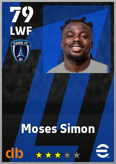 Moses Simon — LWF, OVR 79, MAX 79