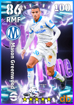 Mason Greenwood — RMF, OVR 86, MAX 100