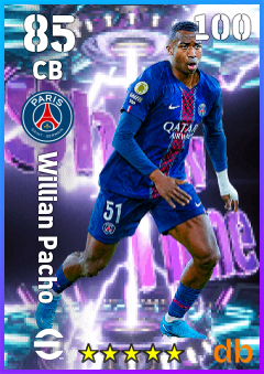 Willian Pacho — CB, OVR 85, MAX 100