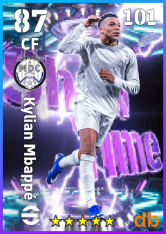 Kylian Mbappé — CF, OVR 87, MAX 101