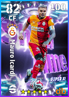 Mauro Icardi — CF, OVR 82, MAX 100