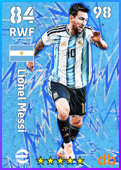 Lionel Messi — RWF, OVR 84, MAX 98