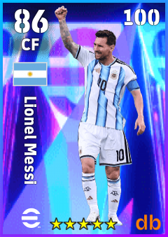 Lionel Messi — CF, OVR 86, MAX 100