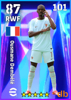 Ousmane Dembélé — RWF, OVR 87, MAX 101
