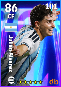 Julián Alvarez — CF, OVR 86, MAX 101