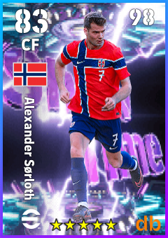 Alexander Sørloth — CF, OVR 83, MAX 98