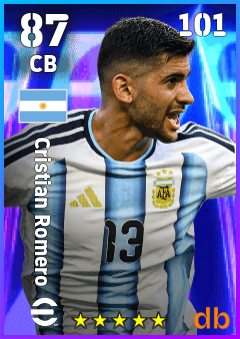 Cristian Romero — CB, OVR 87, MAX 101
