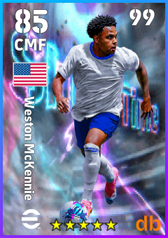 Weston McKennie — CMF, OVR 85, MAX 99
