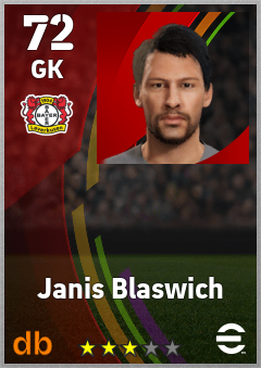 Janis Blaswich eFootball player card