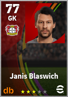 Janis Blaswich — GK, OVR 77, MAX 77