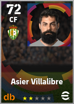 Asier Villalibre — CF, OVR 72, MAX 72