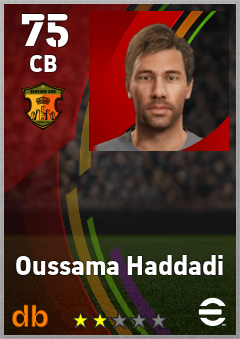 Oussama Haddadi — CB, OVR 75, MAX 75