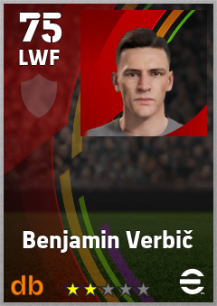 Benjamin Verbič — LWF, OVR 75, MAX 75