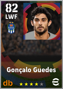 Gonçalo Guedes — LWF, OVR 82, MAX 90