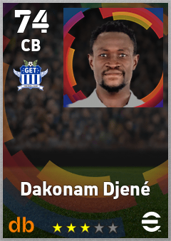 Dakonam Djené — CB, OVR 74, MAX 74
