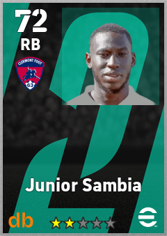 Junior Sambia — RB, OVR 72, MAX 72