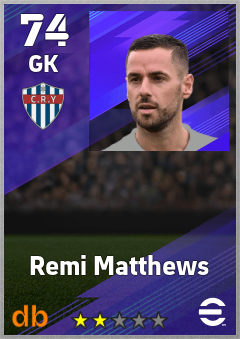 Remi Matthews — GK, OVR 74, MAX 74