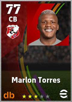 Marlon Torres — CB, OVR 77, MAX 77