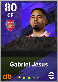 Gabriel Jesus — CF, OVR 80, MAX 87