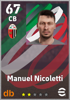 Manuel Nicoletti — CB, OVR 67, MAX 67