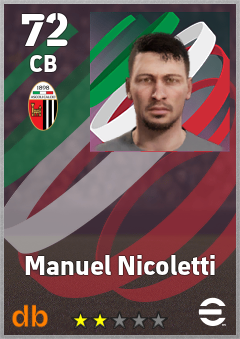 Manuel Nicoletti — CB, OVR 72, MAX 72
