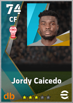 Jordy Caicedo — CF, OVR 74, MAX 74