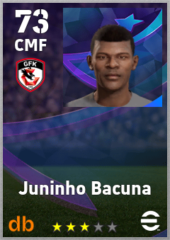 Juninho Bacuna — CMF, OVR 73, MAX 73